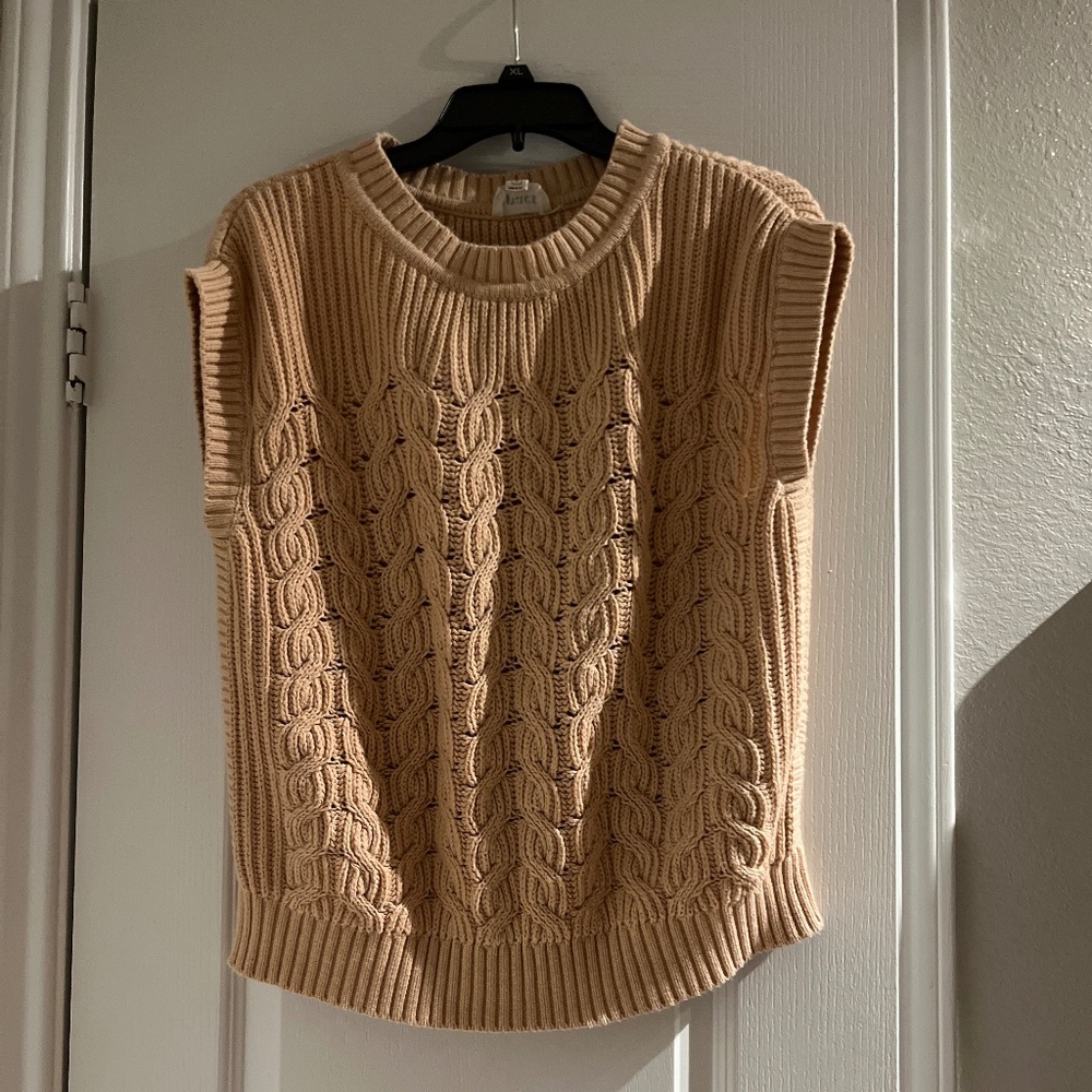 Pact Pink Woven Sweater Vest